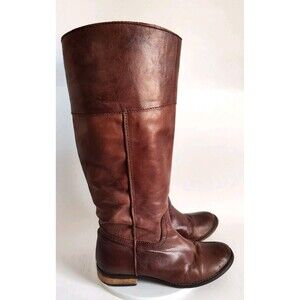 Mia Knee High Tall Riding Boots Size 8.5 Leather Chocolate Brown Prep Equestrian